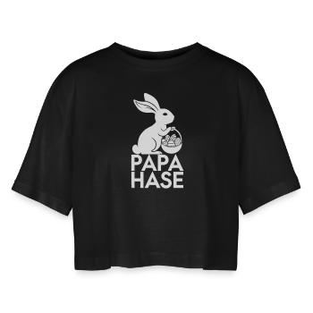 Sweet Easter Bunny Easter Egg Happy Easter - Women’s Oversized Cropped T-Shirt - black - Front - AI Model Female 172 light (172cm)