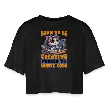 Codeur né pour être créatif Développeur Web Codeurs - T-shirt court oversize Femme - noir - Devant - AI Model Female 172 light (172cm)