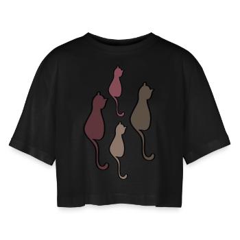Felino - Maglietta corta dal taglio oversize per donna - nero - Fronte - AI Model Female 172 light (172cm)