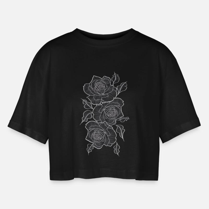 rosa - Maglietta corta dal taglio oversize per donna - nero
