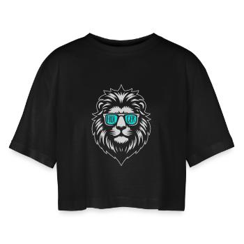 Leo Holger - T-shirt court oversize Femme - noir - Devant - AI Model Female 172 light (172cm)