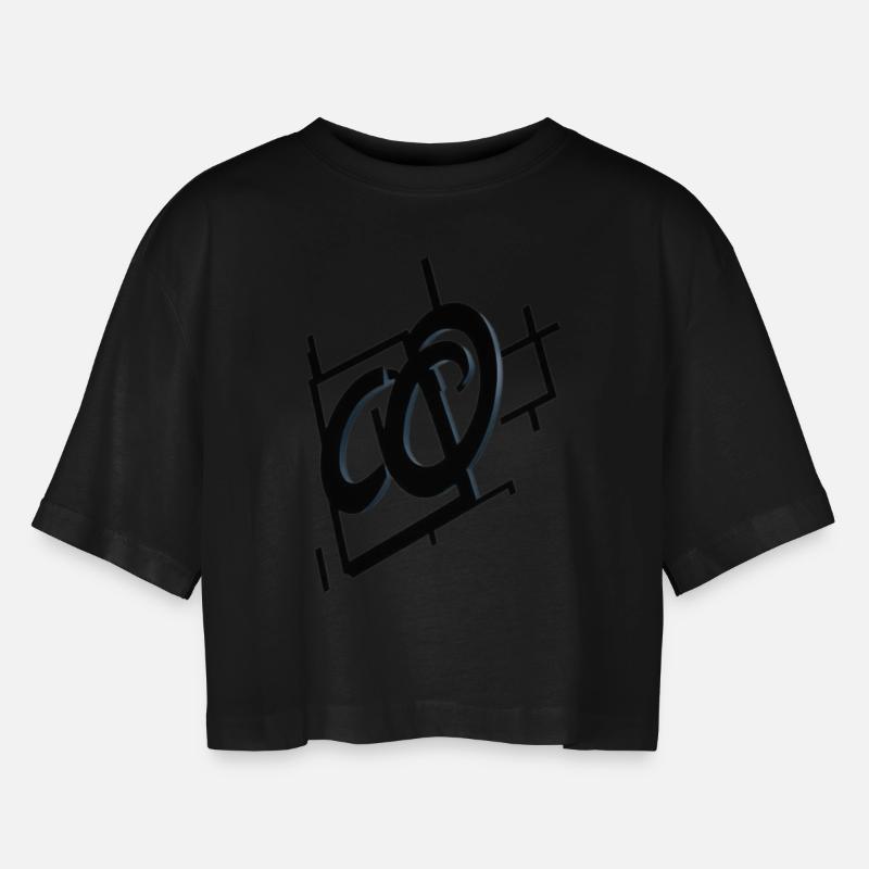 Orderstudios - Frauen Oversized Cropped T-Shirt - Schwarz