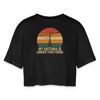 Antenne d’opérateur radio amateur plus longue que la vôtre - T-shirt court oversize Femme - noir - Devant - AI Model Female 172 light (172cm)