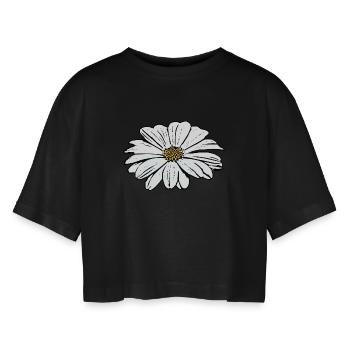 Cadeau pour la fête des mères : Idée de cadeau pour la fête des mères - T-shirt court oversize Femme - noir - Devant - AI Model Female 172 light (172cm)