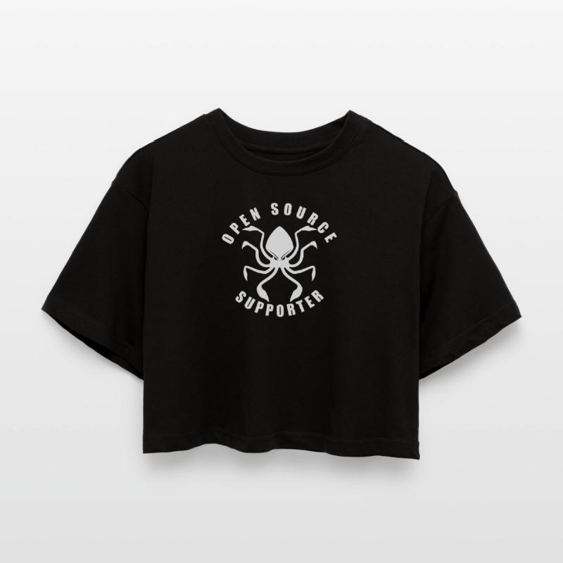 LUZILLION CODER COUTURE, OPEN SOURCE SUPPORTER Frauen Oversized Cropped T-Shirt