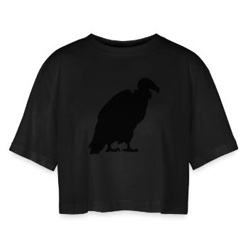 Vautour - T-shirt court oversize Femme - noir - Devant - AI Model Female 172 light (172cm)