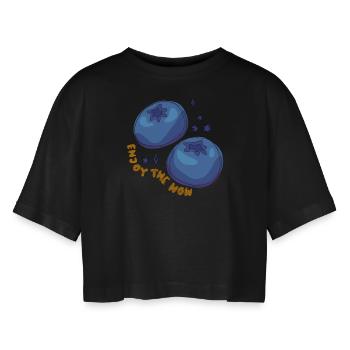 Profitez du moment - T-shirt court oversize Femme - noir - Devant - AI Model Female 172 light (172cm)