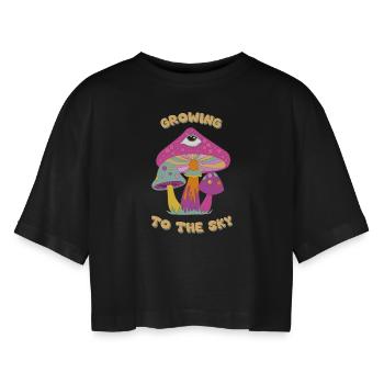 Grandissant - T-shirt court oversize Femme - noir - Devant - AI Model Female 172 light (172cm)