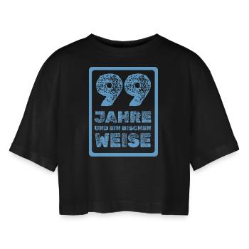 Proverb 99 - Women’s Oversized Cropped T-Shirt - black - Front - AI Model Female 172 light (172cm)