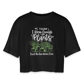 Gartenarbeit Pflanzen Gärtner - Frauen Oversized Cropped T-Shirt - Schwarz - Vorne - AI Model Female 172 light (172cm)