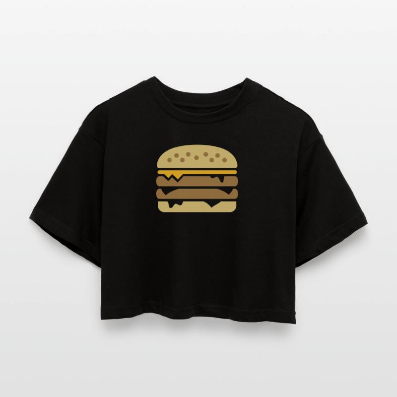 Burger Women’s Oversized Cropped T-Shirt