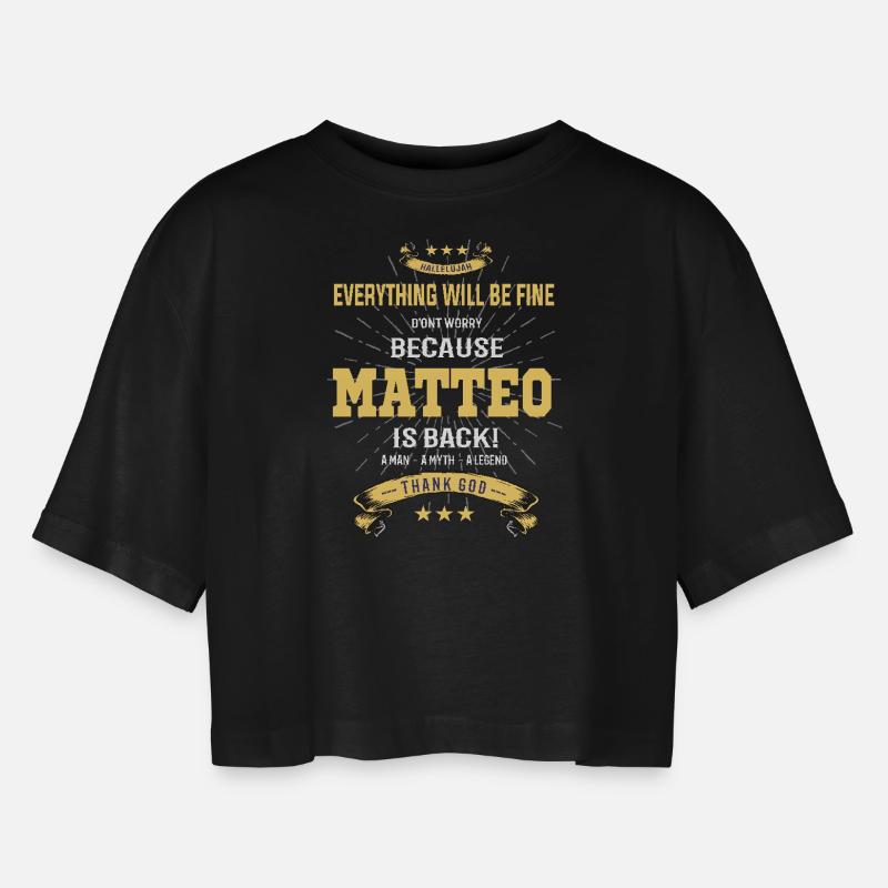 Alt vil være godt Matteo Er tilbage - Oversize cropped T-shirt til damer - sort