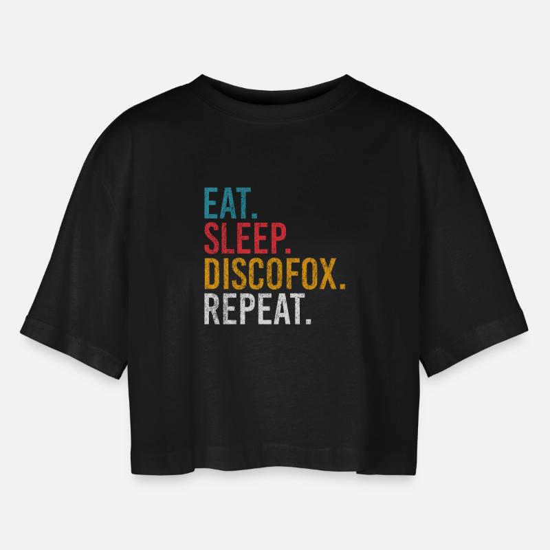 Eat Sleep Discofox Repeat for Dancers - Women’s Oversized Cropped T-Shirt - black