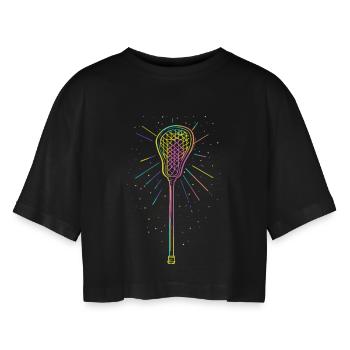 Bâtons de crosse - T-shirt court oversize Femme - noir - Devant - AI Model Female 172 light (172cm)
