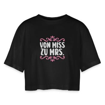 Bachelor Party Team Bride Hen Party - Women’s Oversized Cropped T-Shirt - black - Front - AI Model Female 172 light (172cm)