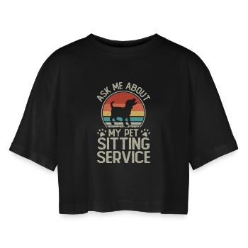 Hunde Hundeliebhaber Hundebesitzer Geschenk - Frauen Oversized Cropped T-Shirt - Schwarz - Vorne - AI Model Female 172 light (172cm)