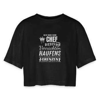 Chef dieses verrückten Haufens Chef Geschenke - Women’s Oversized Cropped T-Shirt - black - Front - AI Model Female 172 light (172cm)
