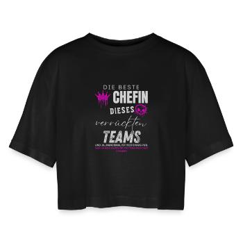 beste Chefin verrücktes Team Chefin geschenke - T-shirt court oversize Femme - noir - Devant - AI Model Female 172 light (172cm)