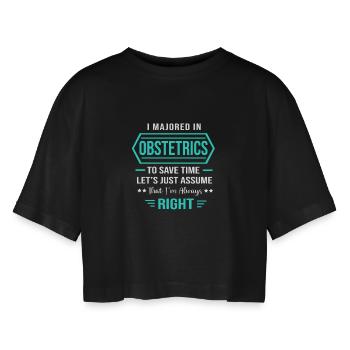 Schwangerschaft Krankenhaus Krankenschwester - Frauen Oversized Cropped T-Shirt - Schwarz - Vorne - AI Model Female 172 light (172cm)