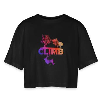 Silhouette de la pente de montée - T-shirt court oversize Femme - noir - Devant - AI Model Female 172 light (172cm)