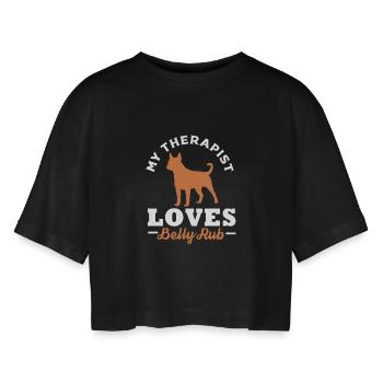 Frengle Dog - T-shirt court oversize Femme - noir - Devant - AI Model Female 172 light (172cm)