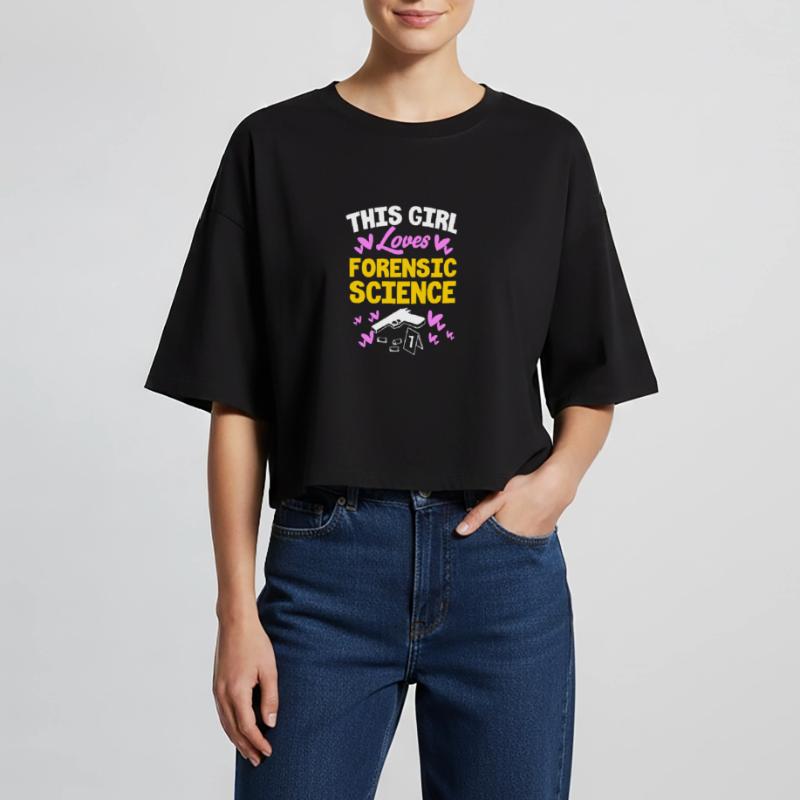 Forensics Forensic Experts Forensic Evidence Women’s Oversized Cropped T-Shirt