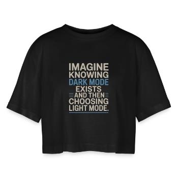 Le mode sombre existe Programmeur IT Nerd Coder Office - T-shirt court oversize Femme - noir - Devant - AI Model Female 172 light (172cm)