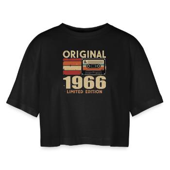 Geburtstag 1966 - Legendär Seit 1966 Geschenk 1966 - Frauen Oversized Cropped T-Shirt - Schwarz - Vorne - AI Model Female 172 light (172cm)