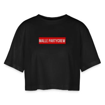 Malle Partycrew - Frauen Oversized Cropped T-Shirt - Schwarz - Vorne - AI Model Female 172 light (172cm)