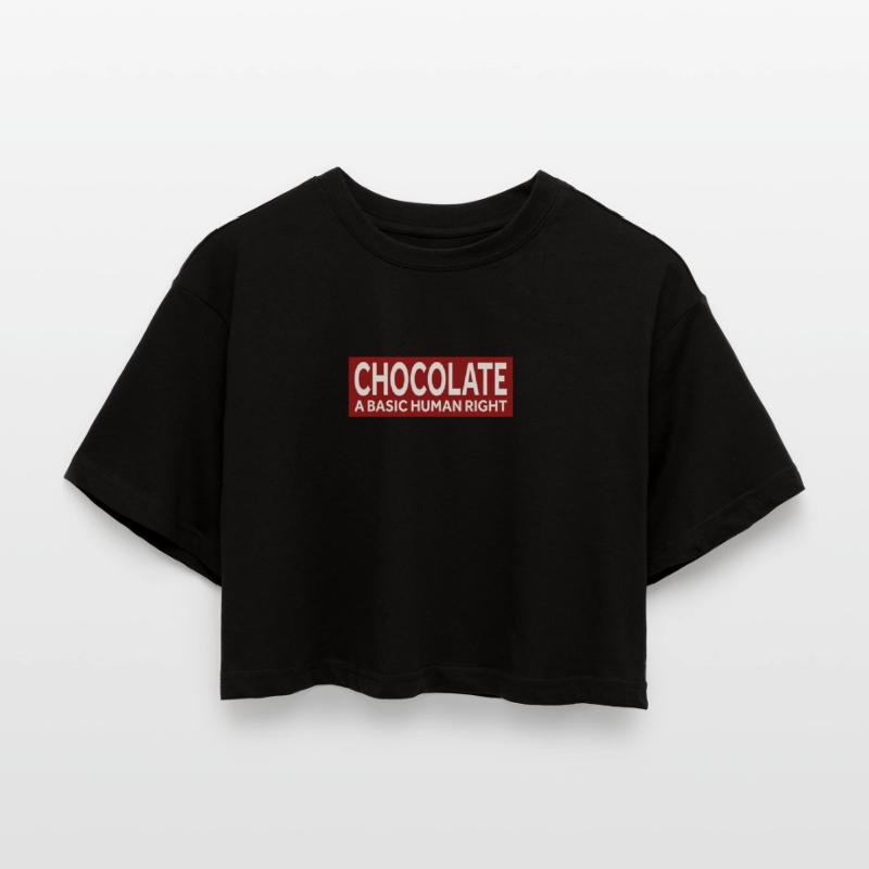 CHOCOLATE - A BASIC HUMAN RIGHT Frauen Oversized Cropped T-Shirt