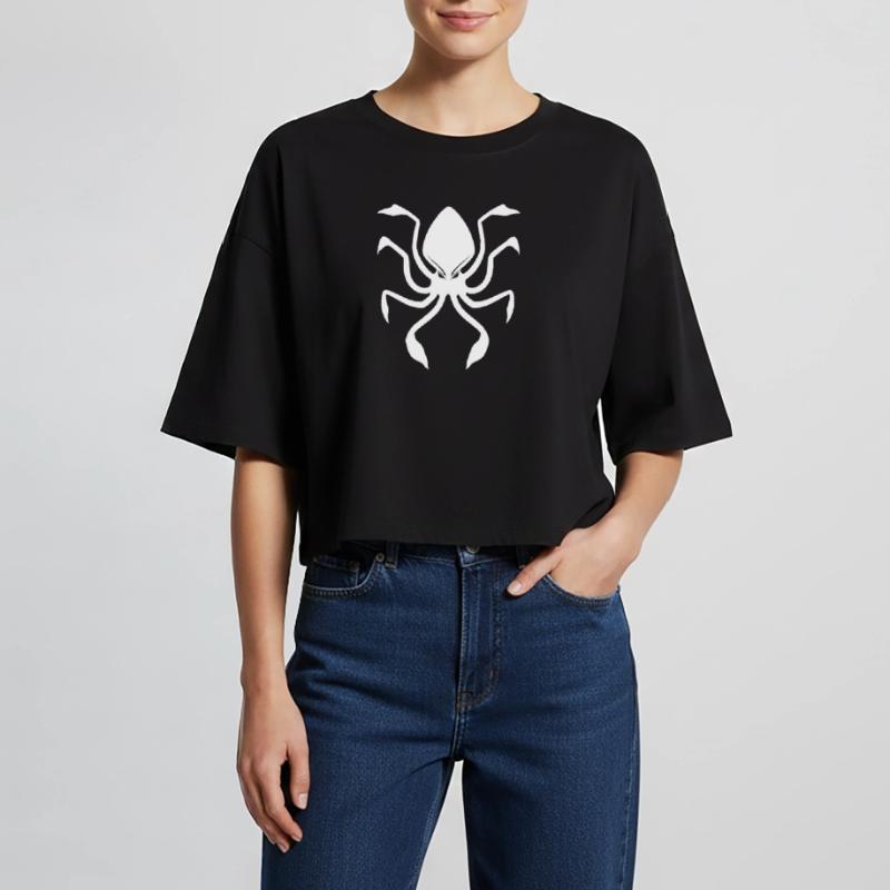 LUZILLION CODER COUTURE, CODE AND BUGS Women’s Oversized Cropped T-Shirt