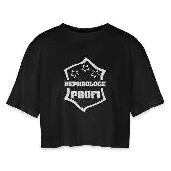 Nephrologist as work - Women’s Oversized Cropped T-Shirt - black - Front - AI Model Female 172 light (172cm)