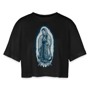 Virgen de Guadalupe - T-shirt court oversize Femme - noir - Devant - AI Model Female 172 light (172cm)