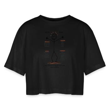 Emilias Kreative Welt - Frauen Oversized Cropped T-Shirt - Schwarz - Vorne - AI Model Female 172 light (172cm)