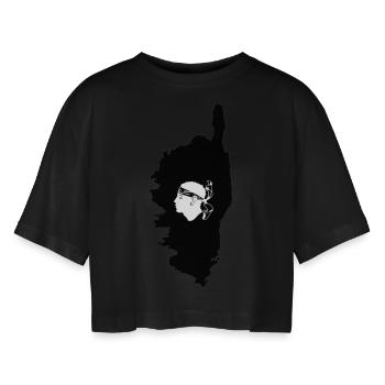 Corse - T-shirt court oversize Femme - noir - Devant - AI Model Female 172 light (172cm)