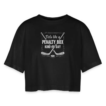 Feels Like A Penalty Box Kind Of Day, Funny Hockey - T-shirt court oversize Femme - noir - Devant - AI Model Female 172 light (172cm)