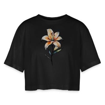 Lys - T-shirt court oversize Femme - noir - Devant - AI Model Female 172 light (172cm)