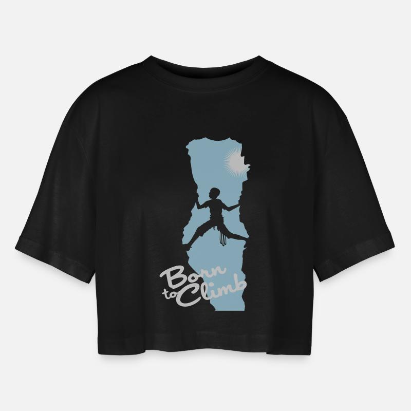 Climbing flex - Women’s Oversized Cropped T-Shirt - black