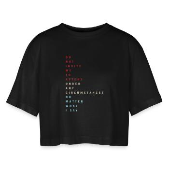 Techno House Electro Festival Hardstyle EDM - Frauen Oversized Cropped T-Shirt - Schwarz - Vorne - AI Model Female 172 light (172cm)