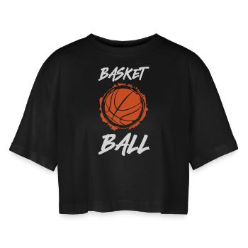 Basket-ball - T-shirt court oversize Femme - noir - Devant - AI Model Female 172 light (172cm)