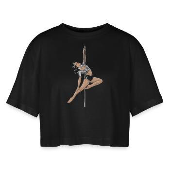 Pole Dance Pole Dancer Pole Dance - T-shirt court oversize Femme - noir - Devant - AI Model Female 172 light (172cm)