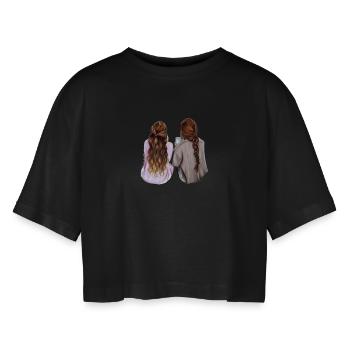 Maman et fille - T-shirt court oversize Femme - noir - Devant - AI Model Female 172 light (172cm)