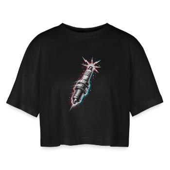 Conception d’outils mécaniques de moteur de bougie d’allumage - T-shirt court oversize Femme - noir - Devant - AI Model Female 172 light (172cm)