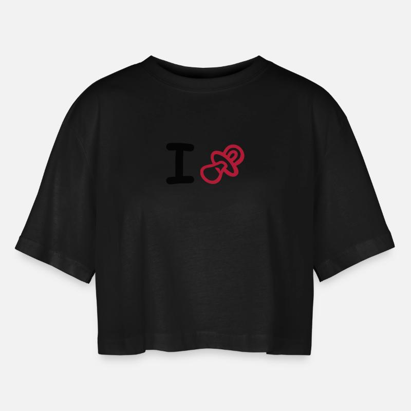 pacifier - Women’s Oversized Cropped T-Shirt - black