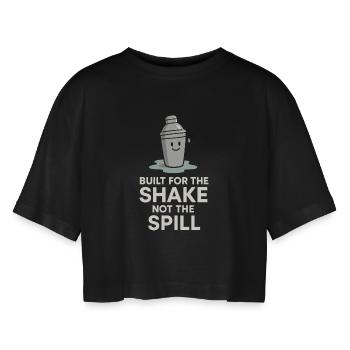 Shaker Steckt Fest Anfänger-mixologe - Frauen Oversized Cropped T-Shirt - Schwarz - Vorne - AI Model Female 172 light (172cm)