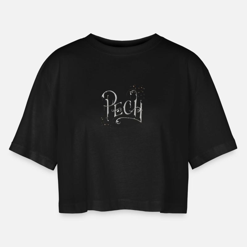 Pech & Schwefel | P - Women’s Oversized Cropped T-Shirt - black