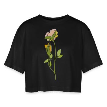 Rose - T-shirt court oversize Femme - noir - Devant - AI Model Female 172 light (172cm)