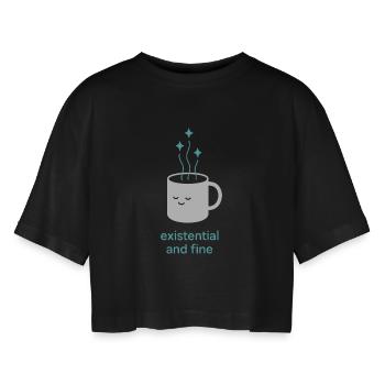 Rien n’a d’importance Nihilisme Humour absurde - T-shirt court oversize Femme - noir - Devant - AI Model Female 172 light (172cm)