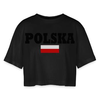 Polska - T-shirt court oversize Femme - noir - Devant - AI Model Female 172 light (172cm)