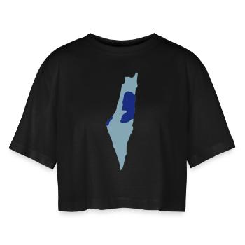 Israel - Palestine - T-shirt court oversize Femme - noir - Devant - AI Model Female 172 light (172cm)